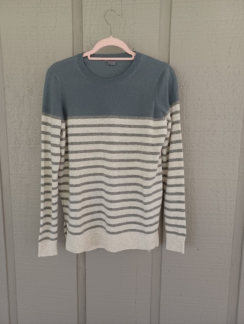 Vince Cashmere Striped Sweater Size S Pullover Crew Neck Long Sleeve Preppy